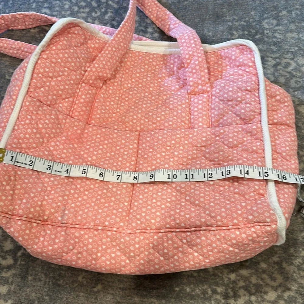 43 YEAR OLD VINTAGE DIAPER BAG PINK AND WHITE